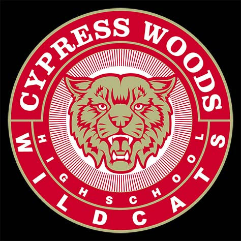 Cypress Woods High School Wildcats Black Garment Design 02