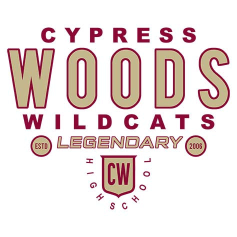 Cypress Woods Wildcats Premium White Hoodie - Design 03