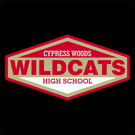 Cypress Woods Wildcats Premium Black T-shirt - Design 09