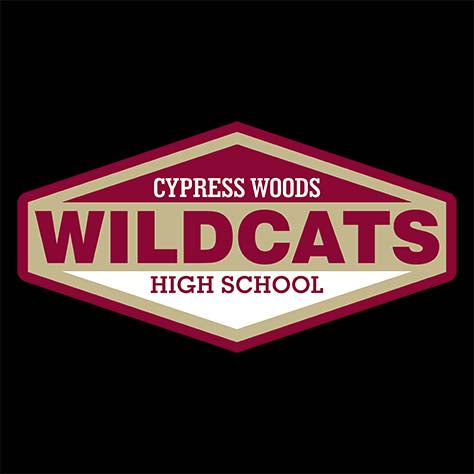 Cypress Woods Wildcats Premium Black Hoodie - Design 09