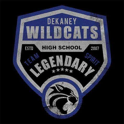 Dekaney High School Wildcats Black Garment Design 14