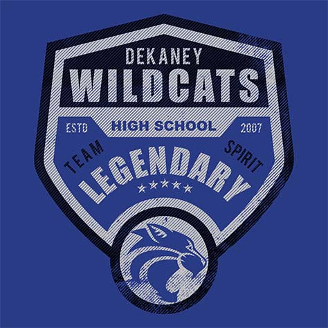 Dekaney High School Wildcats Royal Blue Garment Design 14