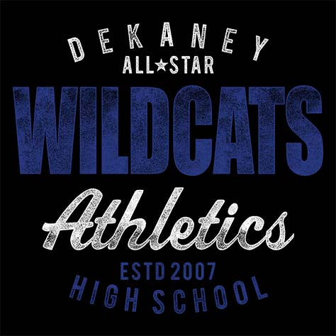 Dekaney High School Wildcats Black Garment Design 34