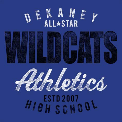 Dekaney High School Wildcats Royal Blue Garment Design 34