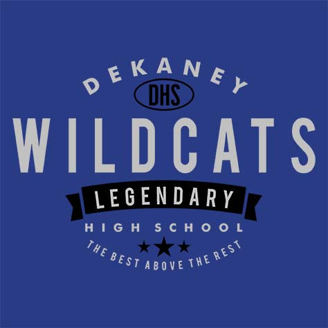 Dekaney High School Wildcats Royal Blue Garment Design 44