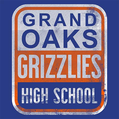 Grand Oaks High School Grizzlies Royal Blue Garment Design 01