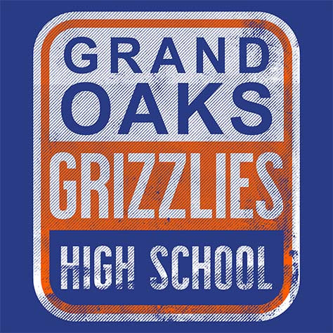 Grand Oaks Grizzlies Premium Royal T-shirt - Design 01