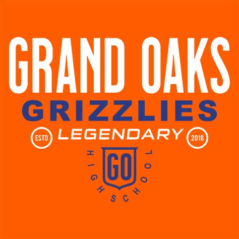 Grand Oaks Grizzlies Premium Orange T-shirt - Design 03