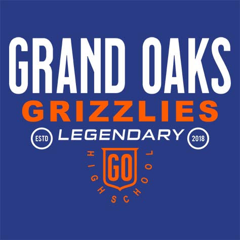 Grand Oaks Grizzlies Premium Royal Hoodie - Design 03