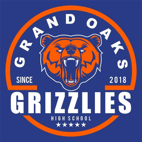 Grand Oaks Grizzlies Premium Royal T-shirt - Design 04