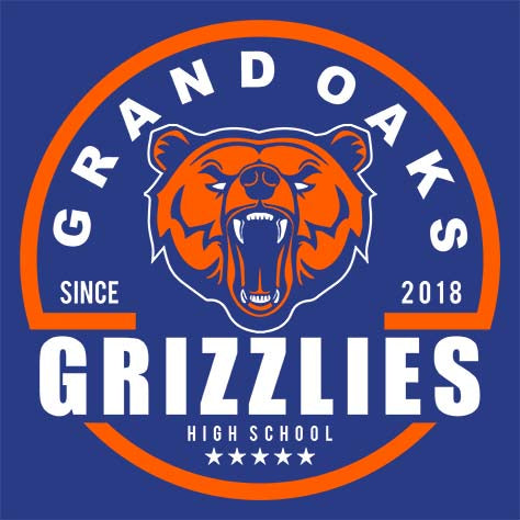 Grand Oaks High School Grizzlies Royal Blue Garment Design 04