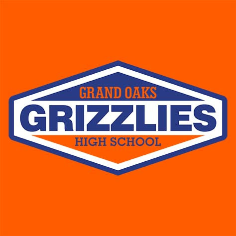 Grand Oaks High School Grizzlies Orange Garment Design 09