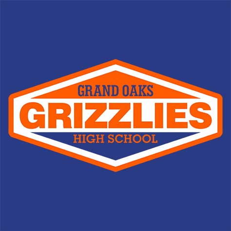 Grand Oaks High School Grizzlies Royal Blue Garment Design 09
