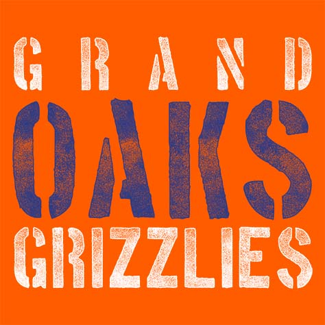 Grand Oaks High School Grizzlies Orange Garment Design 17