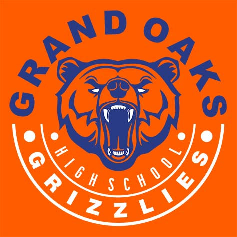 Grand Oaks Grizzlies Premium Orange T-shirt - Design 19