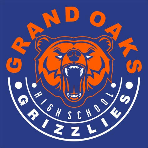 Grand Oaks High School Grizzlies Royal Blue Garment Design 19