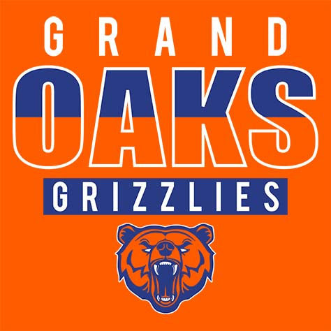 Grand Oaks High School Grizzlies Orange Garment Design 23