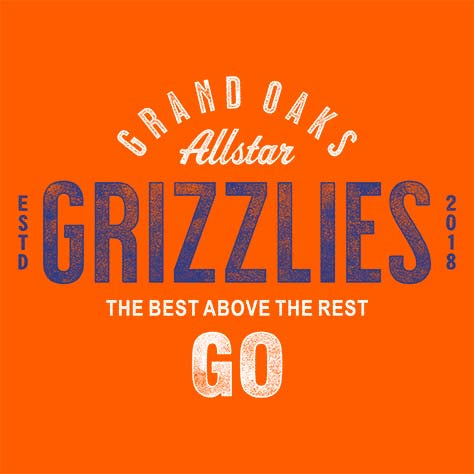 Grand Oaks Grizzlies Premium Orange T-shirt - Design 40