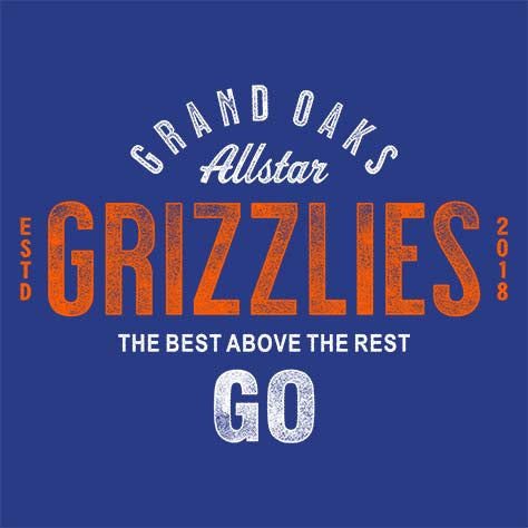 Grand Oaks Grizzlies Premium Royal T-shirt - Design 40