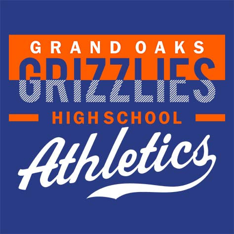 Grand Oaks High School Grizzlies Royal Blue Garment Design 48