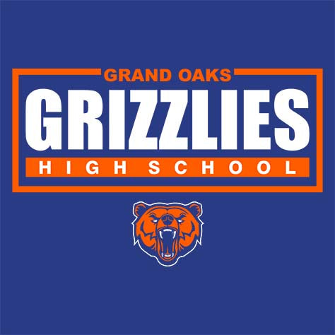 Grand Oaks High School Grizzlies Royal Blue Garment Design 49