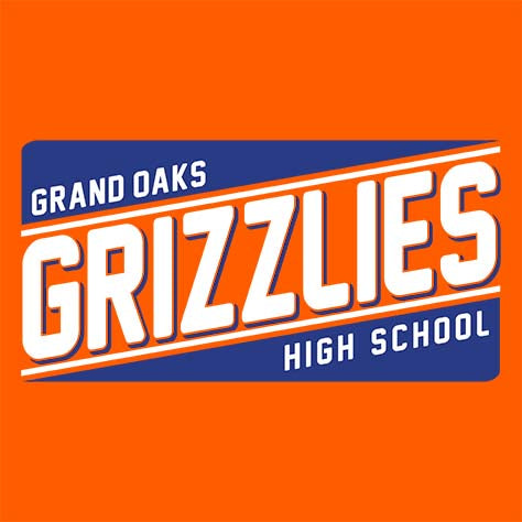 Grand Oaks High School Grizzlies Orange Garment Design 84