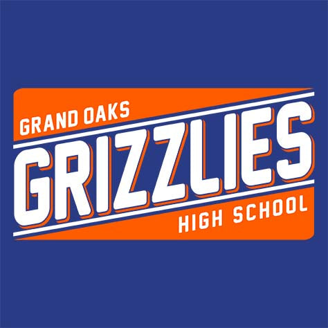 Grand Oaks High School Grizzlies Royal Blue Garment Design 84