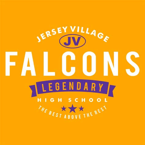 Jersey Village High School Falcons Gold Garment Design 44