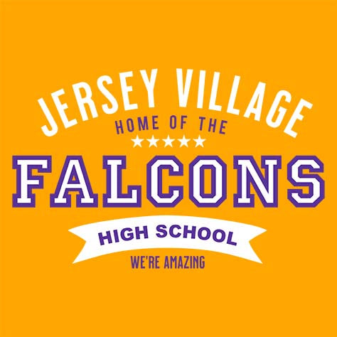 Jersey Village High School Falcons Gold Garment Design 96