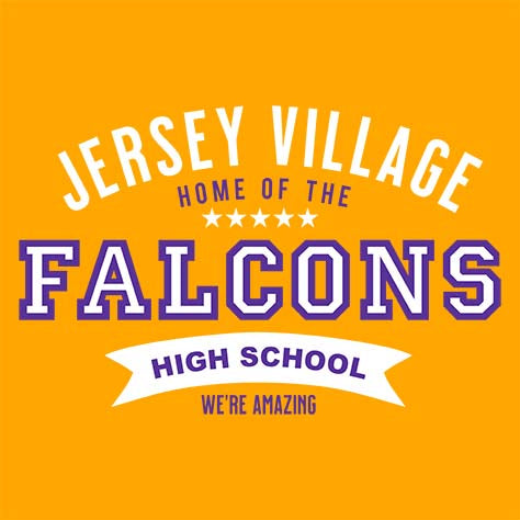 Jersey Village Falcons Premium Gold T-shirt - Design 96