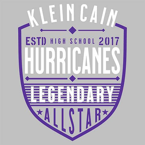 Klein Cain High School Hurricanes Sports Grey Garment Design 62