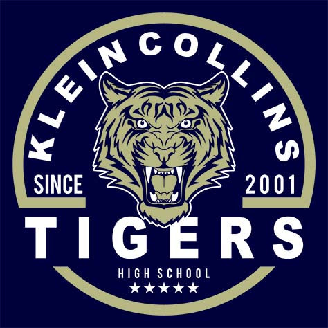 Klein Collins Tigers Premium Navy T-shirt - Design 04