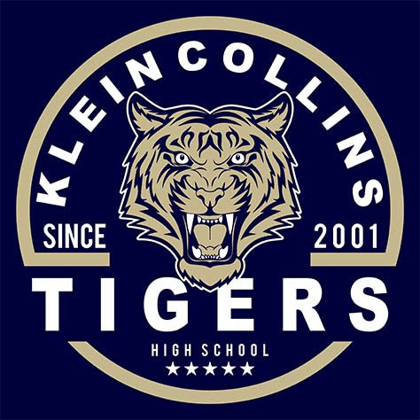 Klein Collins Tigers Premium Navy Hoodie - Design 04