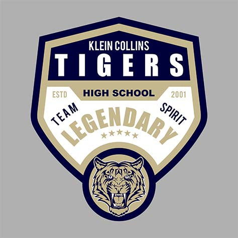 Klein Collins Tigers Premium Grey Hoodie - Design 14