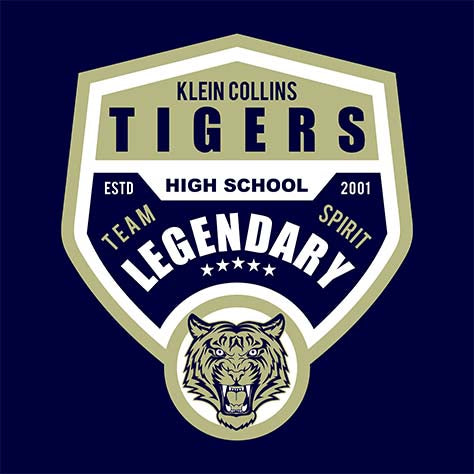 Klein Collins Tigers Premium Navy T-shirt - Design 14