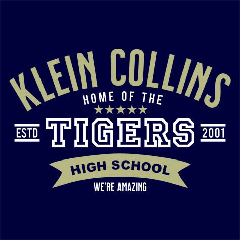 Klein Collins Tigers Premium Navy T-shirt - Design 96