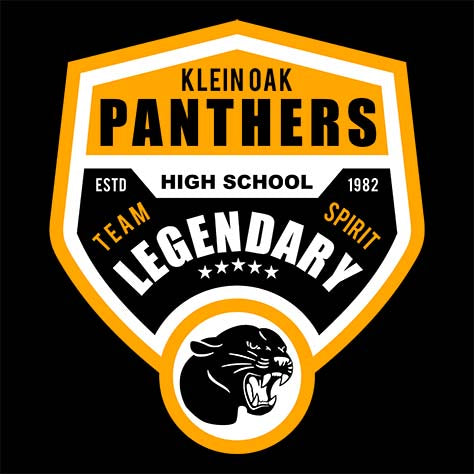 Klein Oak Panthers Premium Black T-shirt - Design 14