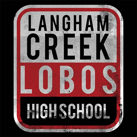 Langham Creek Lobos Premium Black Hoodie - Design 01