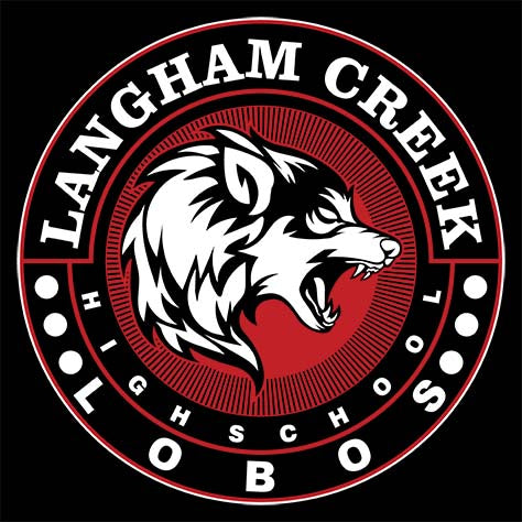 Langham Creek Lobos Premium Black T-shirt - Design 02