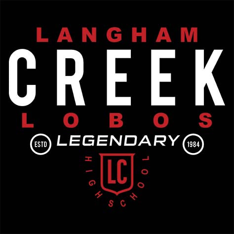 Langham Creek Lobos Premium Black Hoodie - Design 03