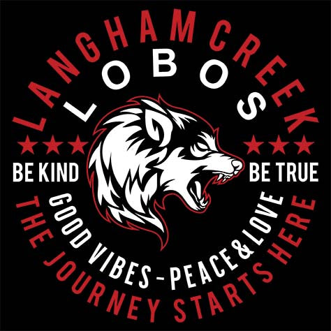 Langham Creek Lobos Premium Black Hoodie - Design 16