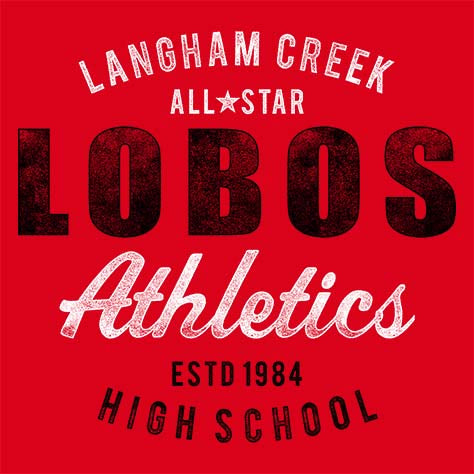 Langham Creek High School Lobos Red Garment Design 34