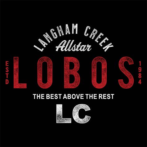 Langham Creek High School Lobos Black Garment Design 34