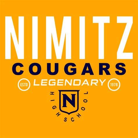 Nimitz High School Cougars Gold Garment Design 03