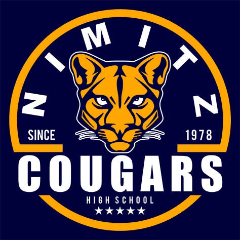 Nimitz Cougars Premium Navy T-shirt - Design 04