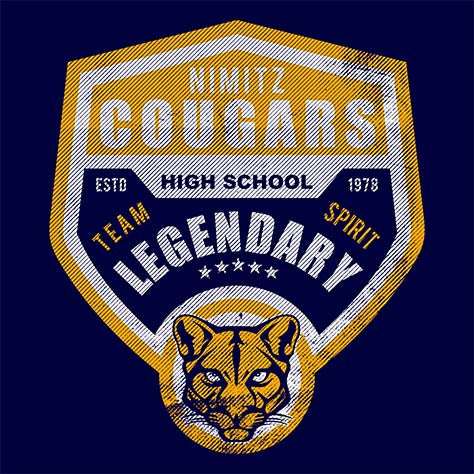 Nimitz Cougars Premium Navy T-shirt - Design 14