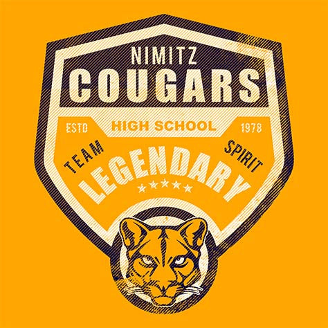 Nimitz High School Cougars Gold Garment Design 14