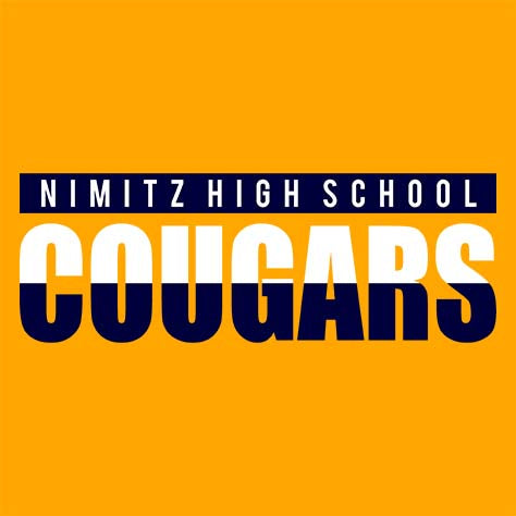 Nimitz High School Cougars Gold Garment Design 25