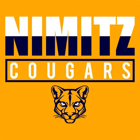 Nimitz High School Cougars Gold Garment Design 29