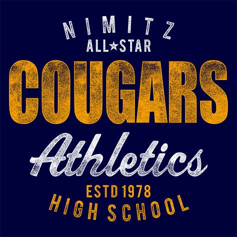 Nimitz Cougars Premium Navy T-shirt - Design 34